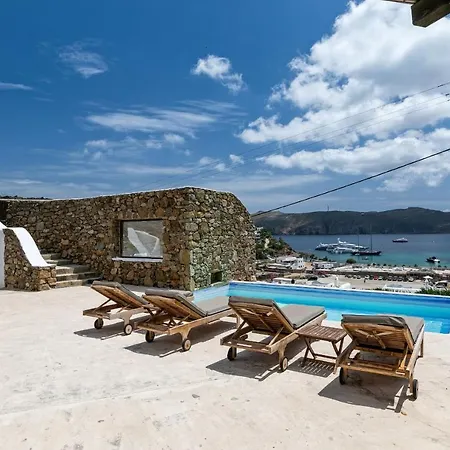 Elegant Mykonos Private Pool Atmos 3 Bedrooms Sea View Panormos Pánormosz Mikónu