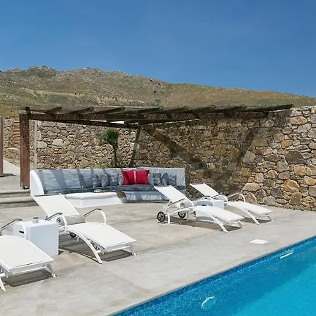 Villa Elegant Mykonos Private Pool Atmos 3 Bedrooms Sea View Panormos