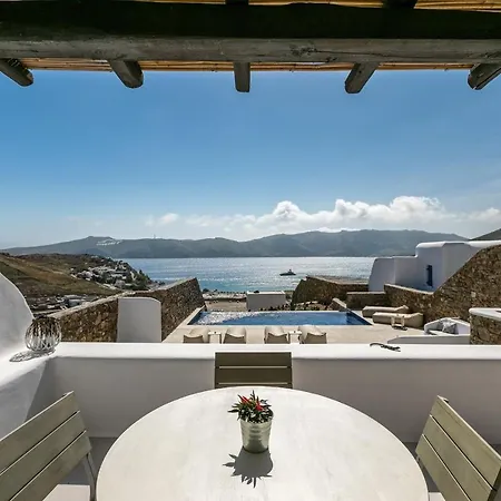 Elegant Mykonos Private Pool Atmos 3 Bedrooms Sea View Panormos Villa